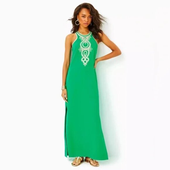 LILLY Pulitzer Taylane Embroidered Maxi Shift Dress NWT Womens Size 10 - Picture 1 of 11